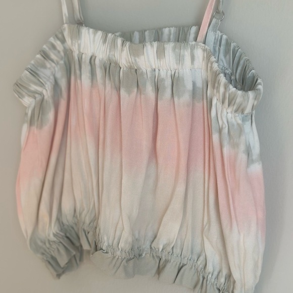 Vintage Havana Young Girls Tie Dye Top Pink Green Size XL 16 Crop - Picture 2 of 6